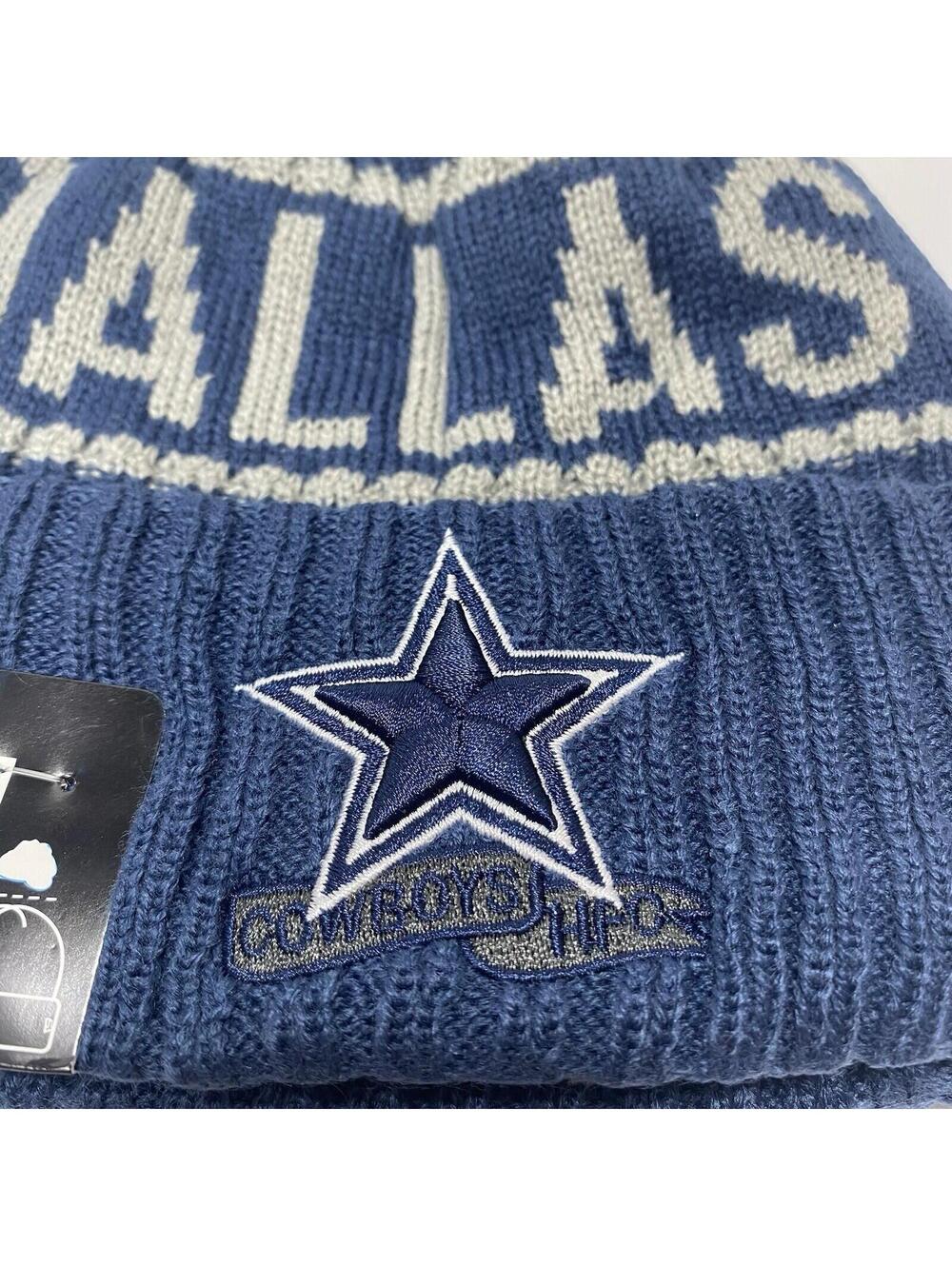 Dallas Cowboys NFL Winter Hat Removable Pom Pom Cozy Warm One Size Fit All - Picture 6 of 6